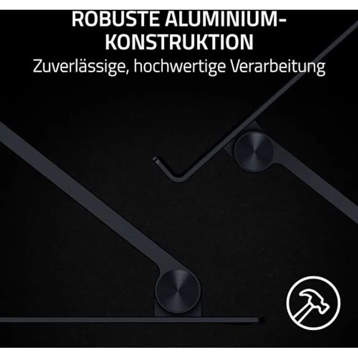 Razer Adjustable Laptop Stand - Ergonomischer höhenverstellbarer Laptop-Ständer für Laptops bis zu 18 Zoll (höhen- und neigungsverstellbar, Robustes Aluminium, belüftetes Design) in Schwarz – Bild 3