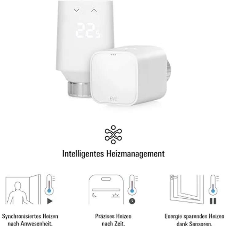 Eve Thermo (Matter, 5. Gen.), Smartes Heizkörperthermostat mit Sprachsteuerung, Heizkosten sparen, kompatibel mit Alexa, Apple Home, Samsung SmartThings, Google Home, benötigt Thread Border Router – Bild 4