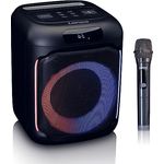 Lenco PA-100 Bluetooth PartyBox - Tragbarer Party-Lautsprecher - Bluetooth 5.0 mit TWS - IPX4 - Partylichter - 100 Watt RMS - 2400mAh - USB - Mikro und Fernbedienung - schwarz