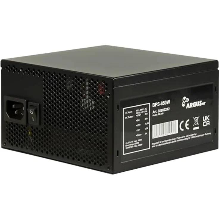Inter-Tech ArgusNT BPS-850, 850W Netzteil mit 80 PLUS Bronze Zertifizierung, ATX 3.0 Standard, leiser Lüfter, umfangreiche Schutzfunktionen – Bild 3
