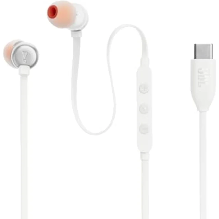 JBL Tune 310 C Kopfhörer – Kabelgebundene In-Ear-Kopfhörer Pure Bass Sound, Mikrofon und USB-C-Anschluss – Weiß – Bild 3