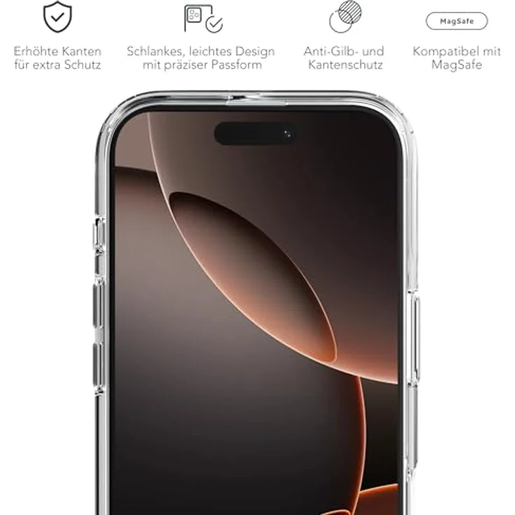 Vonmählen Transparent Case für Apple iPhone 16 Pro, MagSafe-kompatible Smartphone-Hülle mit Anti-Gilb- und Kantenschutz, Transparent – Bild 3