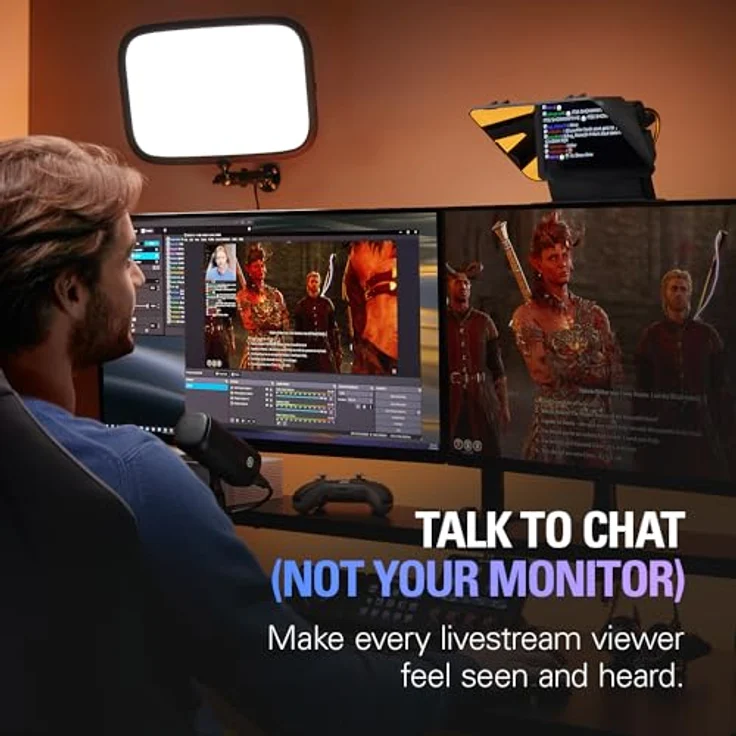 Elgato Prompter – Teleprompter mit integriertem Bildschirm, unterstützt DSLR/Webcam/Smartphone, Drag&Drop-Monitoranzeige, funktioniert mit Mac/PC&Stream Deck – Bild 4
