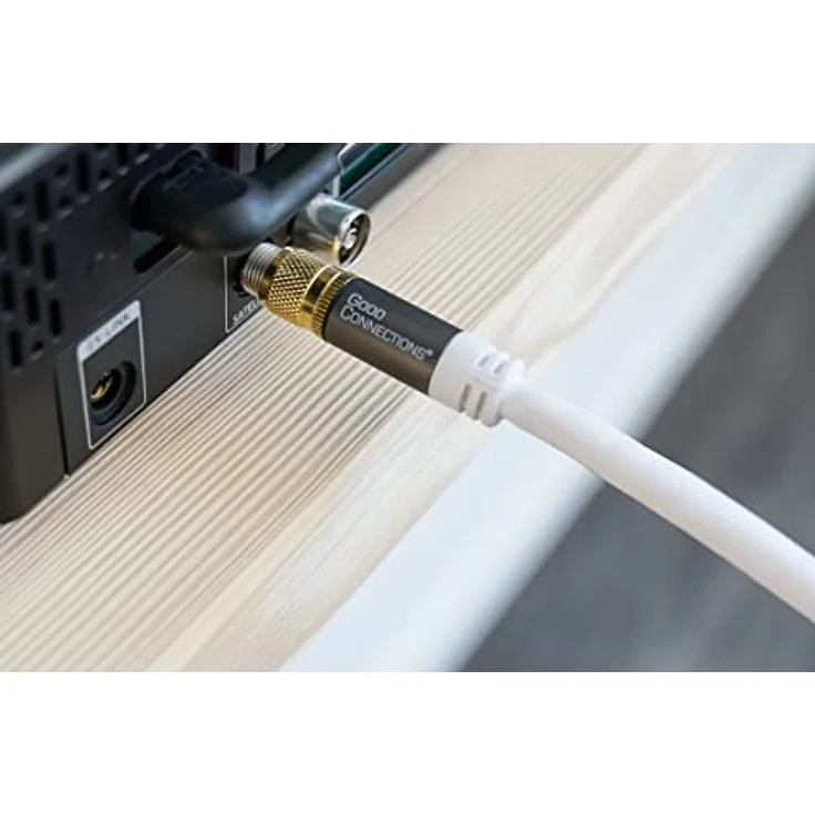 SmartFLEX SAT TV Antennenkabel - 7,5 m - F-Stecker beidseitig - 4-fach geschirmt / 120dB / 75 Ohm - vergoldete Anschlüsse - WEISS – Bild 5