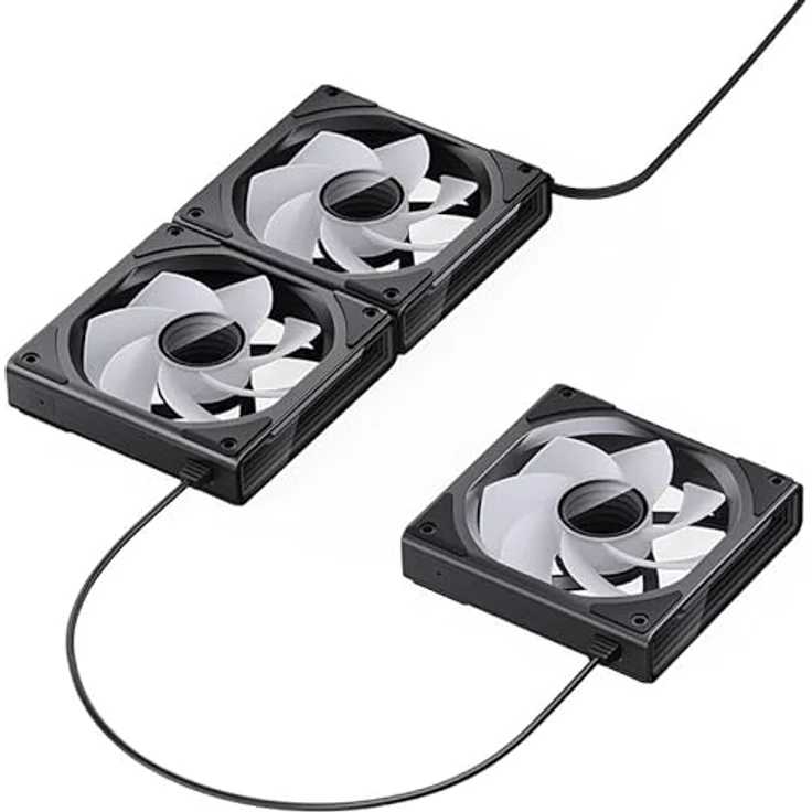 Jonsbo ZK-120BR 3in1 Reverse-Lüfter, RGB - schwarz, Gehäuselüfter mit drei 120-mm-PWM-Lüftern und adressierbarer RGB-Beleuchtung. – Bild 4