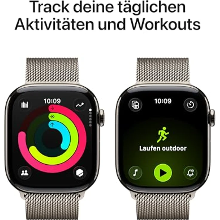 Apple Watch Series 11 Cellular, 46mm, Titangehäuse Natur, Milanaise Armband Silber - S/M – Bild 3