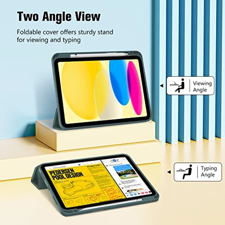 ProCase Hülle für iPad A16 11. & 10. Generation (2025/2022), leichte & dünne Schutzhülle mit Stifthalter und Smart Cover, Grün – Bild 4