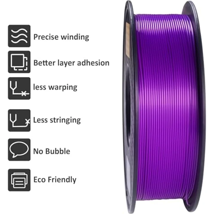 GEEETECH PLA Filament 1.75mm für 3D Drucker, 1kg Spule, lila, hohe Druckqualität – Bild 4