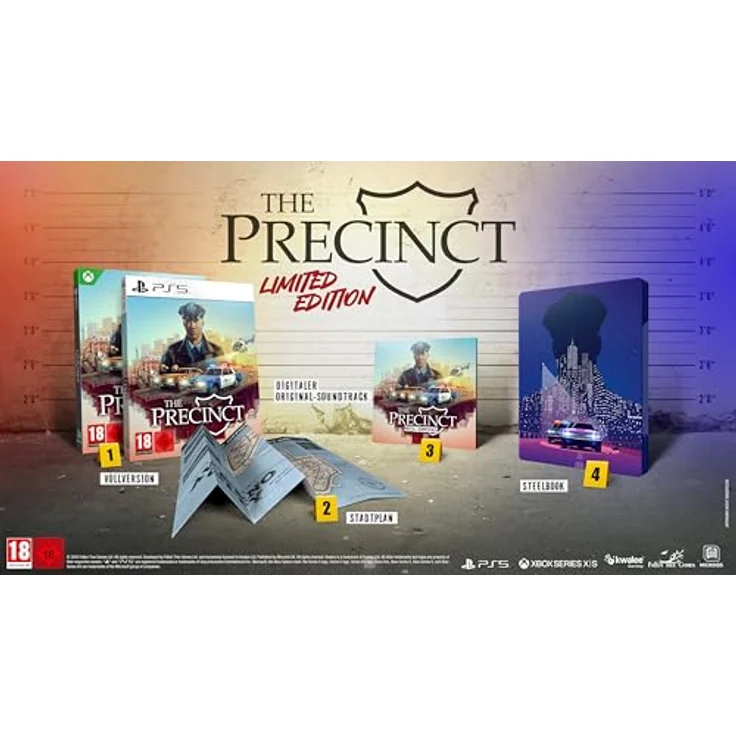 Astragon The Precinct - Limited Edition [Playstation 5] Neo-Noir-Action-Sandbox Spiel, spannende Verfolgungsjagd, zerstörbare Umgebungen, bunte Stadt, Fahrzeugverfolgungsjagden, umfassendes Unterstützungssystem – Bild 2