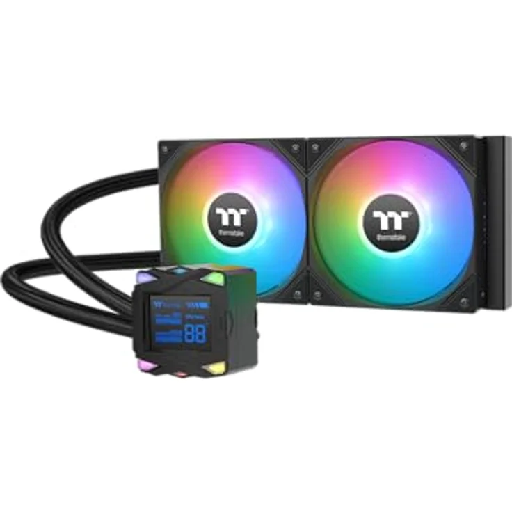Thermaltake LA240-S ARGB, All-In-One Liquid Cooler mit 2,4-Zoll-LCD und RGB-Beleuchtung, Schwarz – Bild 1