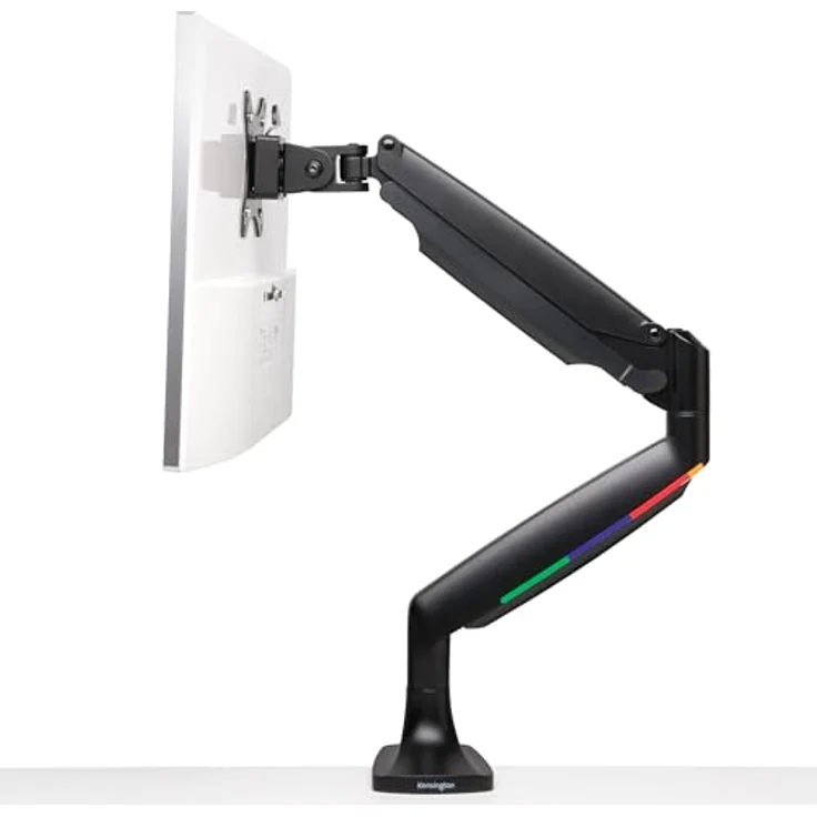 Kensington Single Monitorarm für 1 Bildschirm mit Vesa Befestigungsplatte und One-Touch Design für optimale Höheneinstellung, Gasdruckfeder, Schwarz, K59600WW – Bild 2