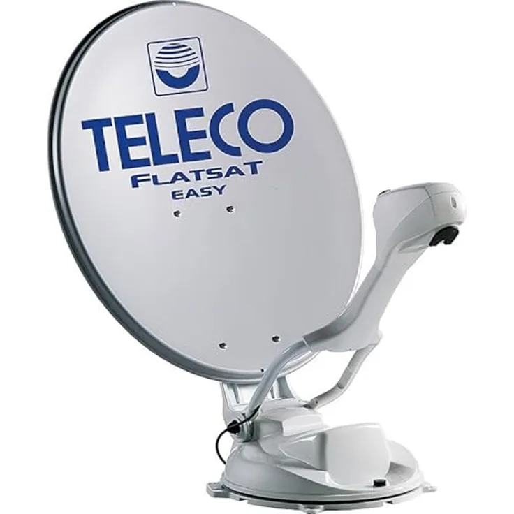 TELECO Automatische Satellitenanlage Easy BT 85 Twin, 85 cm Parabolantenne, Bluetooth-Steuerung, Twin LNB, Weiß