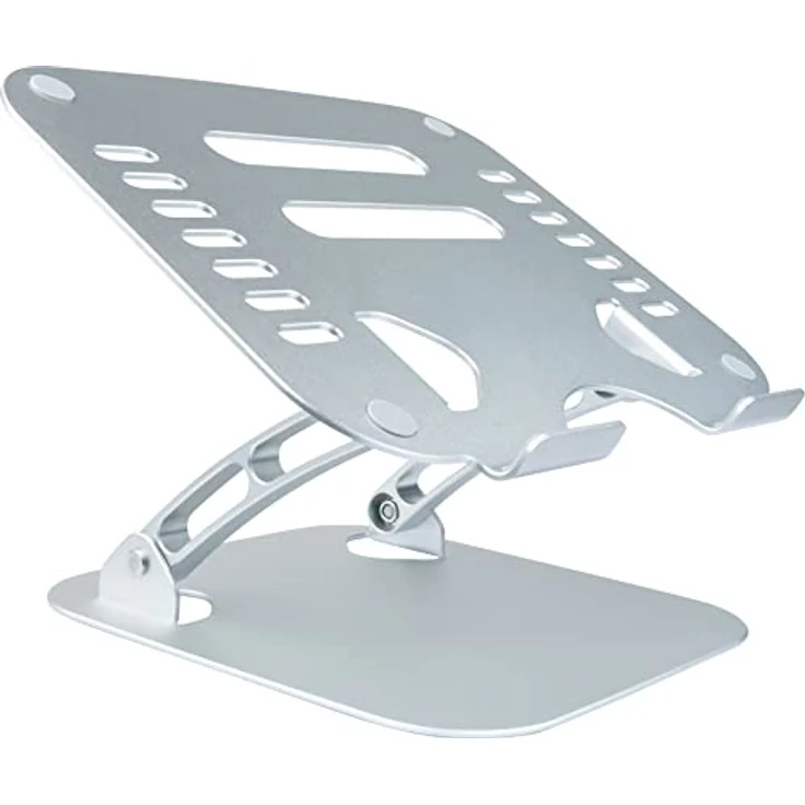 SCHWAIGER LPS1720 513 Laptopständer Computerhalter Notebookständer Aluminium belüftet ergonomisch höhenverstellbar klappbar Z-förmig Silber – Bild 1