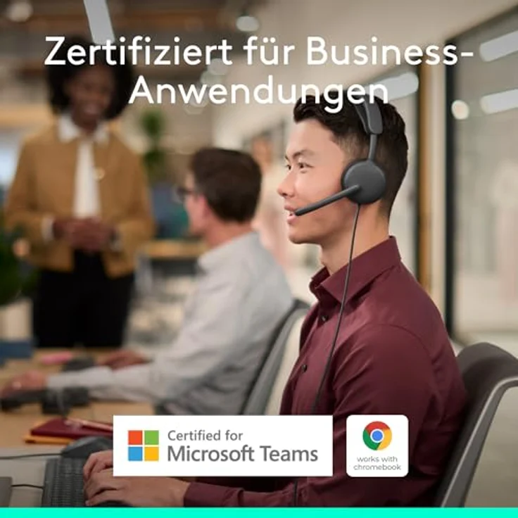 Logitech Zone Wireless 2 ES for Business, kabelloses Headset mit adaptivem Hybrid ANC, Microsoft Teams-zertifiziert, Bluetooth, Grafit – Bild 2