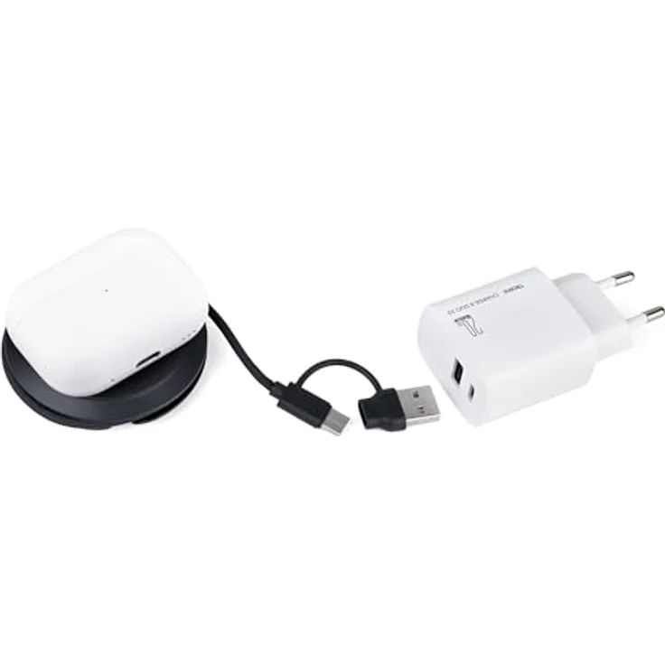 TROIKA MagSafe Induktions-Ladegerät, kabelloses Laden bis 15W für iPhone, Apple Watch & AirPods, schwarz, mit USB-C/USB-A Kabel und Metallring – Bild 5
