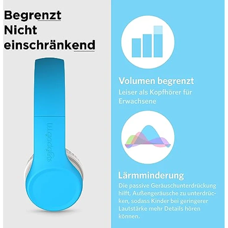 LilGadgets Connect+ Volume Begrenzte Wired Kopfhörer Mit Shareport Für Kinder Blau – Bild 6