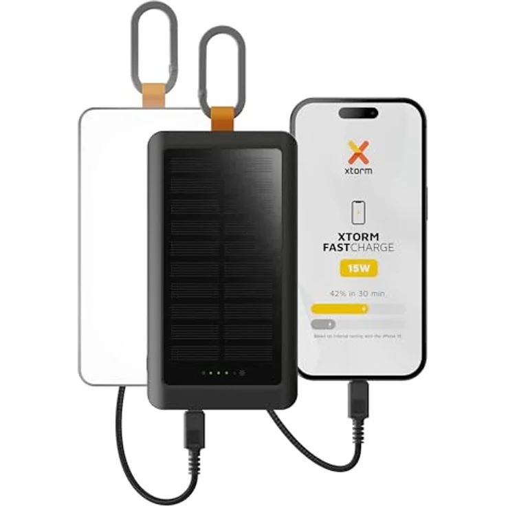 Xtorm Go2 USB-C Solar Powerbank, 10.000mAh, Schwarz – Bild 2