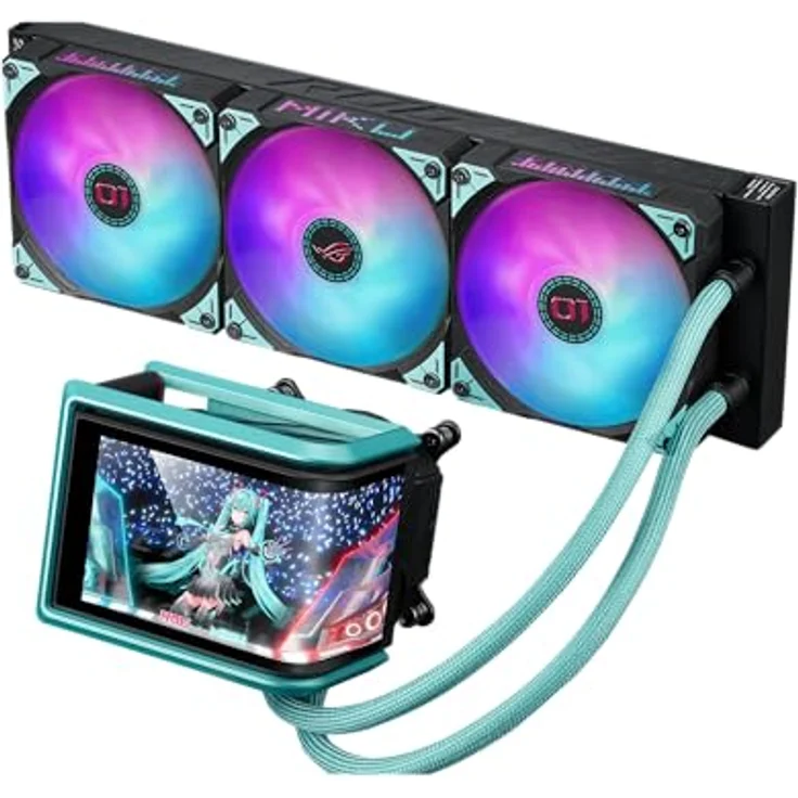 ASUS ROG Ryuo IV SLC 360 ARGB Hatsune Miku, CPU Wasserkühler mit 6,67" AMOLED-Display und vorinstallierten ARGB-Lüftern, Mehrfarbig – Bild 2