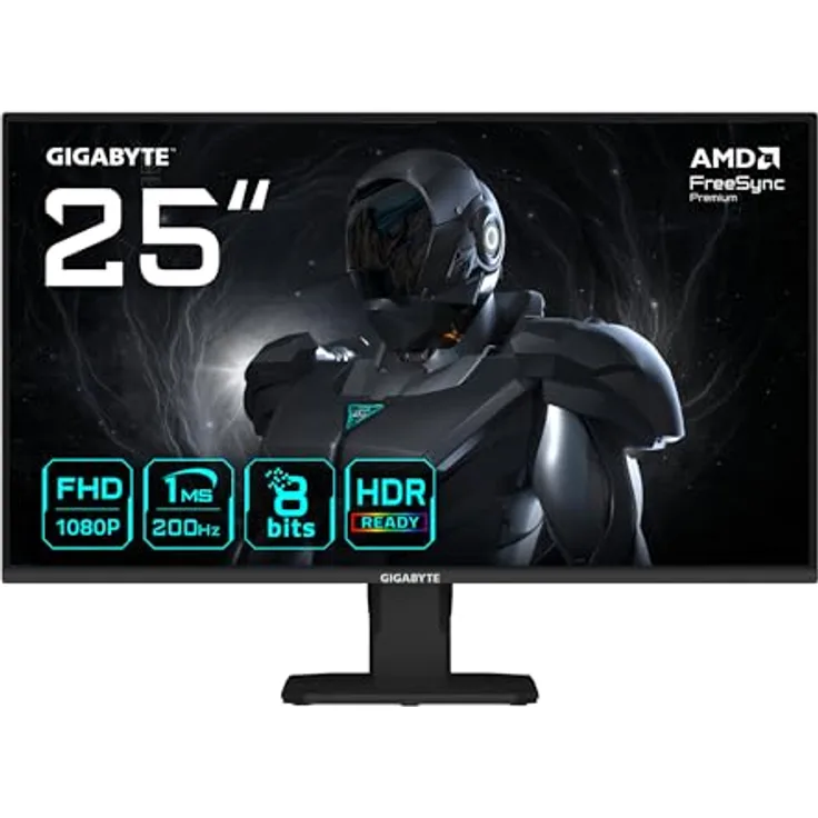 GIGABYTE GS25F2 25" FHD Gaming-Monitor, 1920 x 1080, 200Hz, 1ms Reaktionszeit, Display HDR 10, HDMI 2.0, DisplayPort 1.4