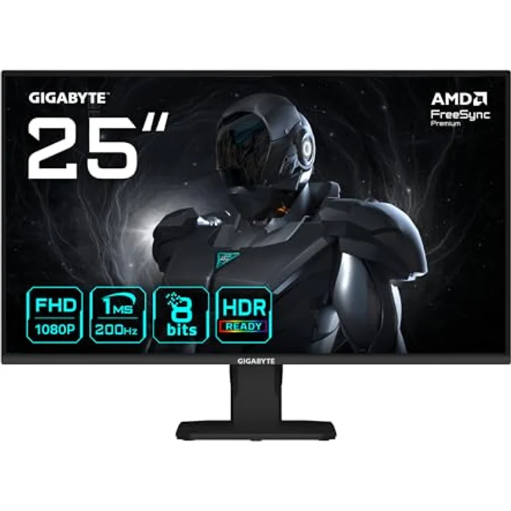 GIGABYTE GS25F2 25" FHD Gaming-Monitor, 1920 x 1080, 200Hz, 1ms Reaktionszeit, Display HDR 10, HDMI 2.0, DisplayPort 1.4 – Bild 1