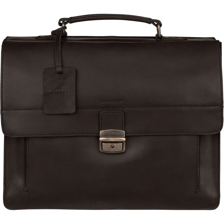 Burkely Vintage Scott Briefcase 2-Compartments Aktentasche - Schwarzes Leder, 16,5 l Volumen, mit vielen Verstaumöglichkeiten – Bild 1