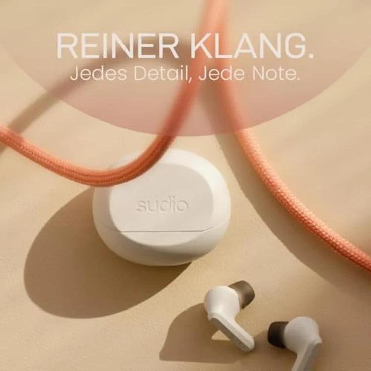 sudio A3 Pro True Wireless Kopfhörer, Noise Cancelling In Ear mit Bluetooth 5.4, 25h Spielzeit, USB-C Ladecase, Weiß – Bild 2