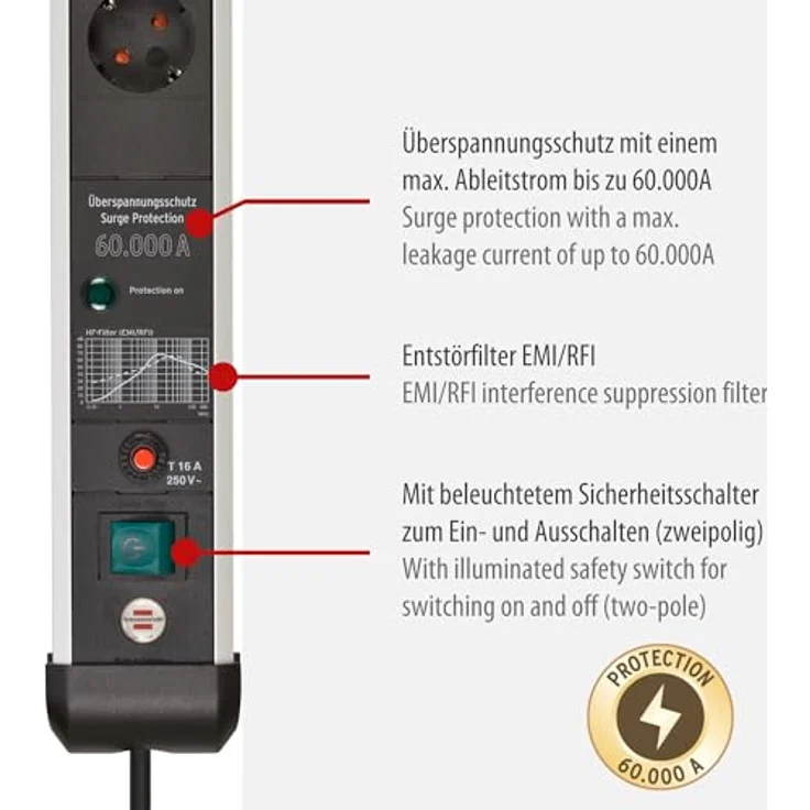 Brennenstuhl Premium-Protect-Line, 6x, 60 kA – Bild 3