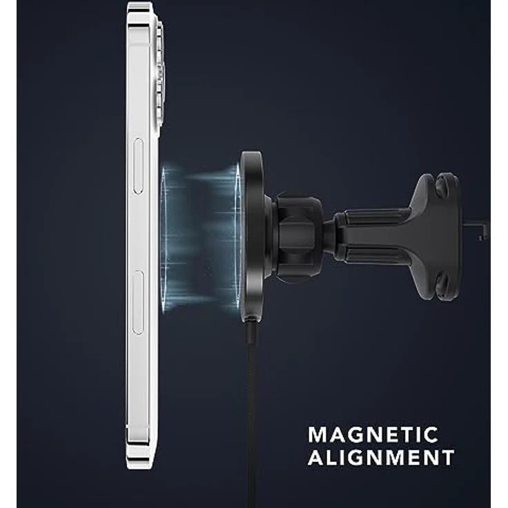 Vonmählen Aura Car Black, Magnetisches Wireless Charging Pad für das Auto mit bis zu 15 W Schnellladefunktion, kompatibel mit MagSafe-Geräten – Bild 6