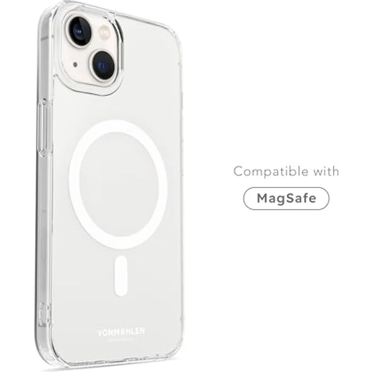 Vonmählen Transparent Case iPhone 14, Smartphone Hülle mit Anti-Gilb- und Kantenschutz, MagSafe-kompatibel, transparent – Bild 3