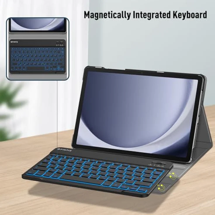 Fintie Beleuchtete Tastatur Hülle für Samsung Galaxy Tab A9 Plus 11 Zoll 2023 SM-X210/X216/X218 - Schwarz, QWERTZ Layout, Hintergrundbeleuchtung, Bluetooth, Premium Materialien – Bild 3