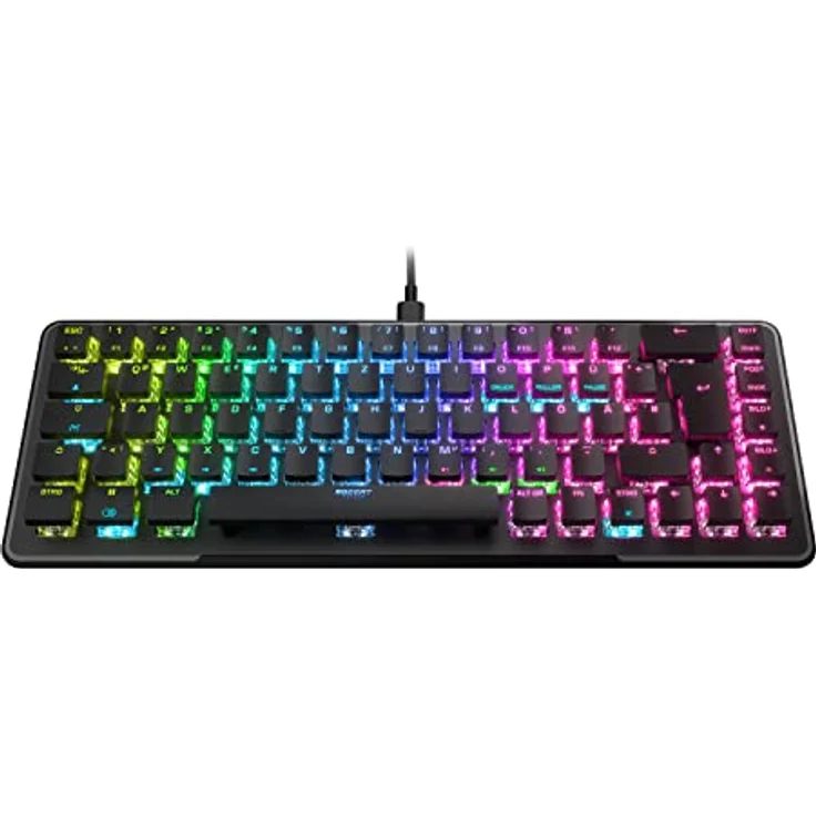 Roccat Vulcan II Mini 65% Optical Gaming Tastatur (DE-Layout), RGB-Beleuchtung, abnehmbares Kabel, Aluminiumoberfläche, schwarz, ROC-12-041 – Bild 1