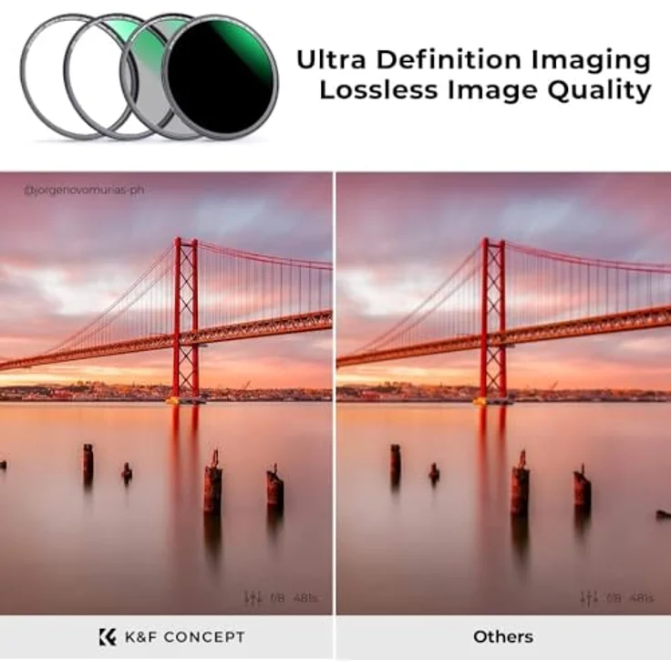 K&F CONCEPT Magnetic Filter Set 72mm, Schnellwechsel System MCUV+CPL+ND1000 mit Objektivadapter und Filtertasche (Nano-Xcel), sehr slim, hochoptisches Glas, Vignettierungsfrei – Bild 3