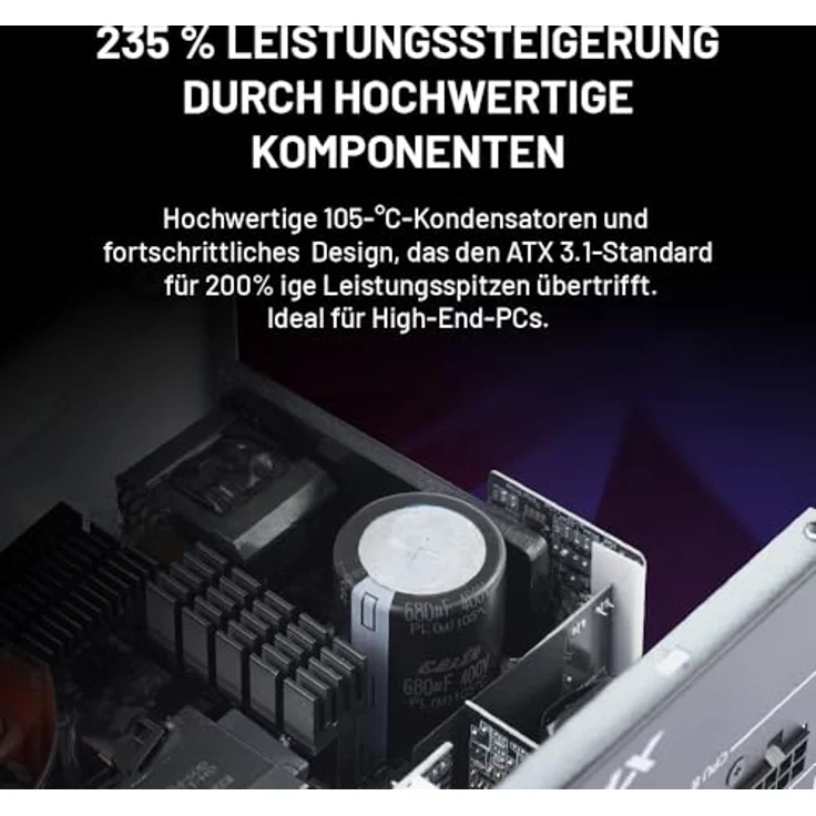 XPG COREREACTOR II VE 850W, ATX 3.1 Netzteil mit 12-V-2x6-Anschluss, Schwarz – Bild 5