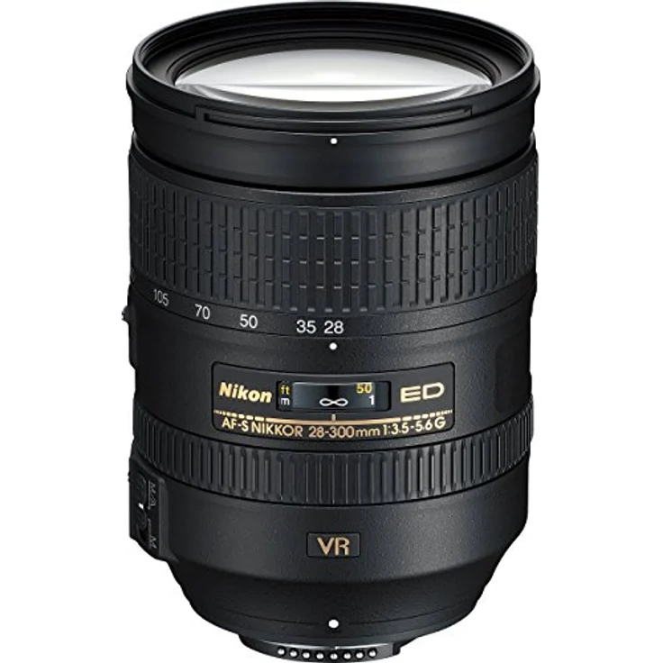 Nikon AF-S 28-300 mm 1:3.5-5.6G ED VR Reisezoom-Objektiv mit HB-50, bildstabilisiert, 77 mm Filtergewinde, Schwarz – Bild 1