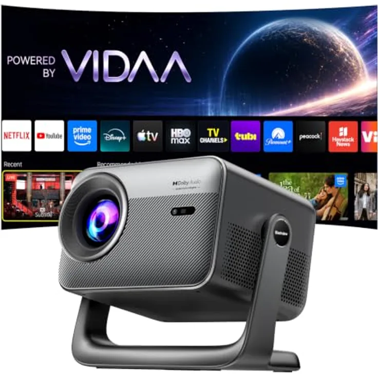 Blackview PV1000 MAX, 4K Heimkino-Beamer mit VIDAA OS, 1000 ANSI Lumen, Dolby Audio, smart und sicher für Outdoor-Nutzung