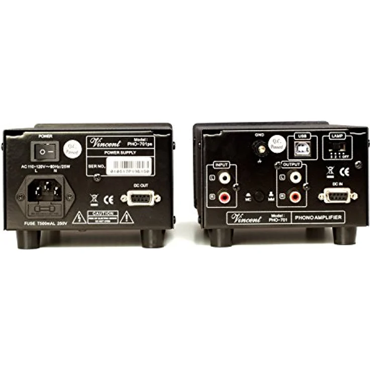 Vincent »PHO-701« Vorverstärker (High-End Hifi Röhren-Phono-Vorverstärker, externes Netzteil, USB-Ausgang zum Digitalisieren von Vinyl-Platten, für MM und MC-Abtastsysteme) – Bild 2