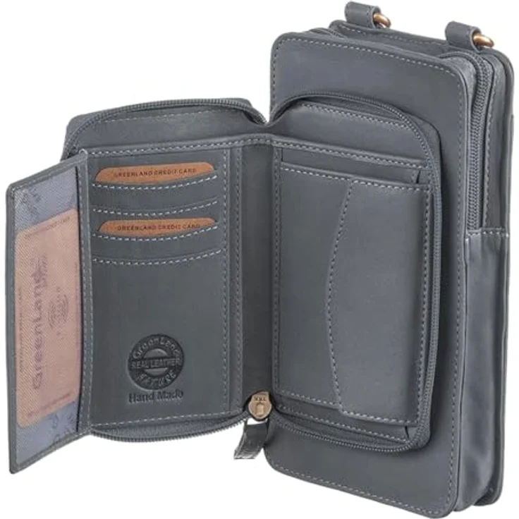 Greenland Nature Nature Soft Handytasche, 100% Leder, Geldbörse, 11 cm, grün – Bild 6
