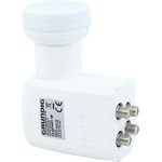 [Test SEHR GUT *] GSS Quad LNB Weiss für digital Satellitenschüssel - für 4 Teilnehmer Empfänger - 4fach 4-Fach - mit LTE Filter - für Sat Satelliten, HD, 4K, 0.1dB, extrem kälte- & hitzebeständig