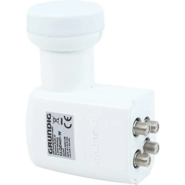 [Test SEHR GUT *] GSS Quad LNB Weiss für digital Satellitenschüssel - für 4 Teilnehmer Empfänger - 4fach 4-Fach - mit LTE Filter - für Sat Satelliten, HD, 4K, 0.1dB, extrem kälte- & hitzebeständig – Bild 1