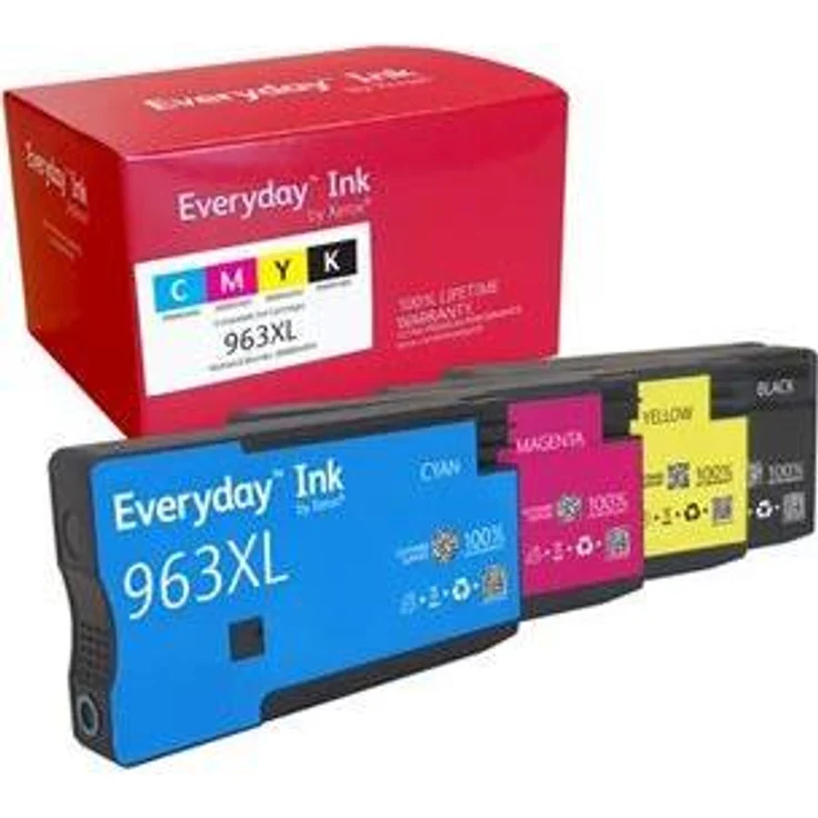 Xerox Everyday Remanufactured Ink Druckerpatrone, 4er Pack CMYK, kompatibel mit HP 963XL, umweltfreundlich und hochergiebig