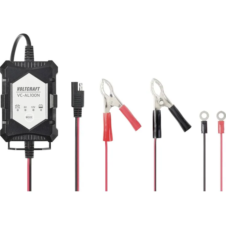 VOLTCRAFT VC-AL100N Automatikladegerät 6V/12V, 1A mit Verpolungsschutz und mehrstufiger Ladefunktion