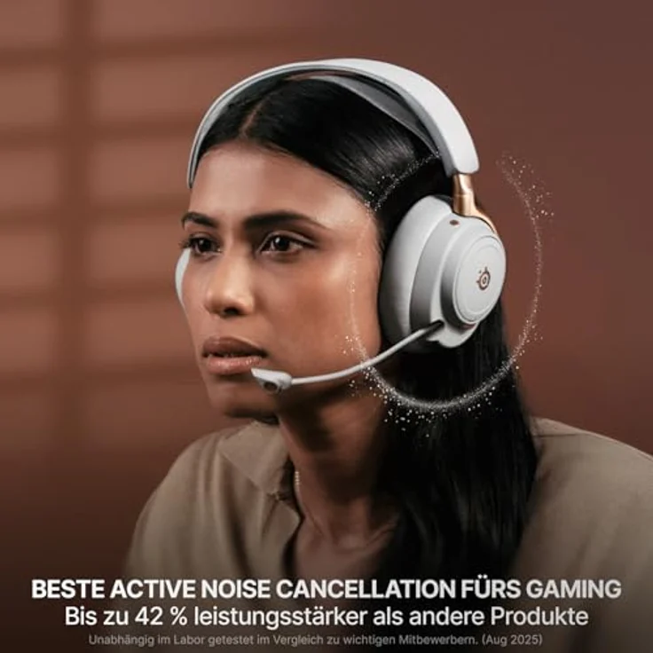 SteelSeries Arctis Nova Elite, Kabelloses Gaming Headset mit 96-kHz/24-Bit-Sound, Active Noise Cancelling, Weiss – Bild 7