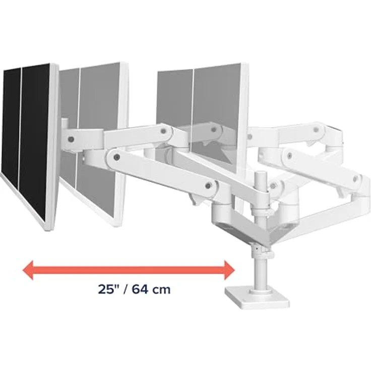Ergotron LX Pro Arm Dual Display Stacking, Tisch Monitor Halterung für 34 Zoll Monitore, Weiss – Bild 5