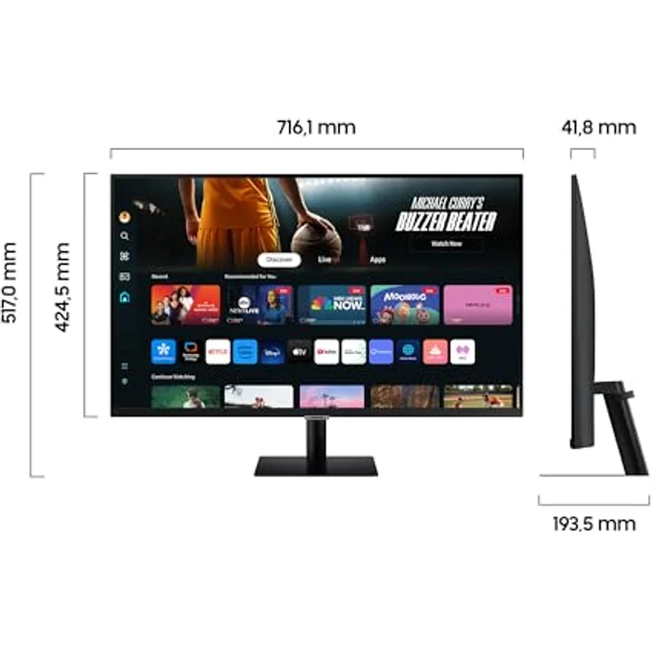 Samsung Smart M70D UHD Monitor, 32 Schwarz – Bild 2