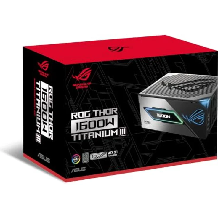ASUS ROG THOR 1600W Titanium III EVO, 80 Plus Titanium Netzteil, 1600 Watt, ATX 3.1, schwarz – Bild 9