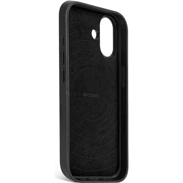 Decoded Lederhülle für iPhone 17, Premium ECCO Leder, MagSafe kompatibel, vollständiger Kameraschutz, metallische Tasten, stoßfest, kratzfest, Glas Kamera Taste, Schwarz – Bild 5