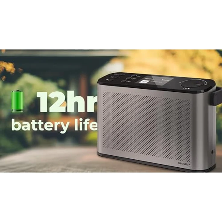 SHARP DR-P540(GY) Osaka tragbares Digital Radio - DAB+/FM, Bluetooth 5.3, 120 Radiospeicherplätze, USB-C-Ladung, 12-Stunden-Akku, grau – Bild 3