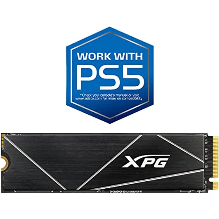 XPG ADATA & XPG GAMMIX S70 Blade 512GB PCIe Gen4x4 M.2 2280 SSD Schwarz- Heat Spreader- 3D-Grafikbearbeitung sowie High-End-Gaming PS5 upgradation, AGAMMIXS70B-512GB-CS, Black, AGAMMIXS70B-512G-CS – Bild 1