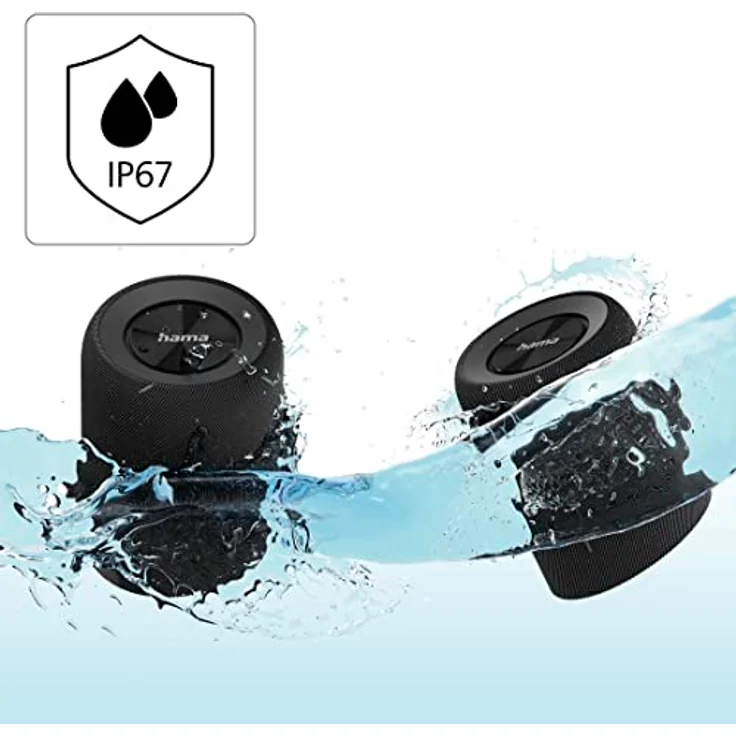 Hama 2in1 Bluetooth-Lautsprecher-Set Twin 3.0 wasserdicht 30W (teilbares Speaker-Set kabellos, 2 tragbare Bluetooth-Boxen, schwimmende Musikbox wasserfest IP67, 10h Akku, True Wireless Stereo) schwarz – Bild 5