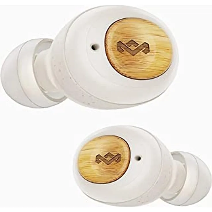 House of Marley True Wireless Champion In-Ear Ohrhörer - Kompakte Bluetooth 5.0-Ohrhörer, 28 Std Spielzeit mit wiederaufladbarem Case, inkl. komfortabler Ohrstöpsel, umweltfreundliches Bambus-Design